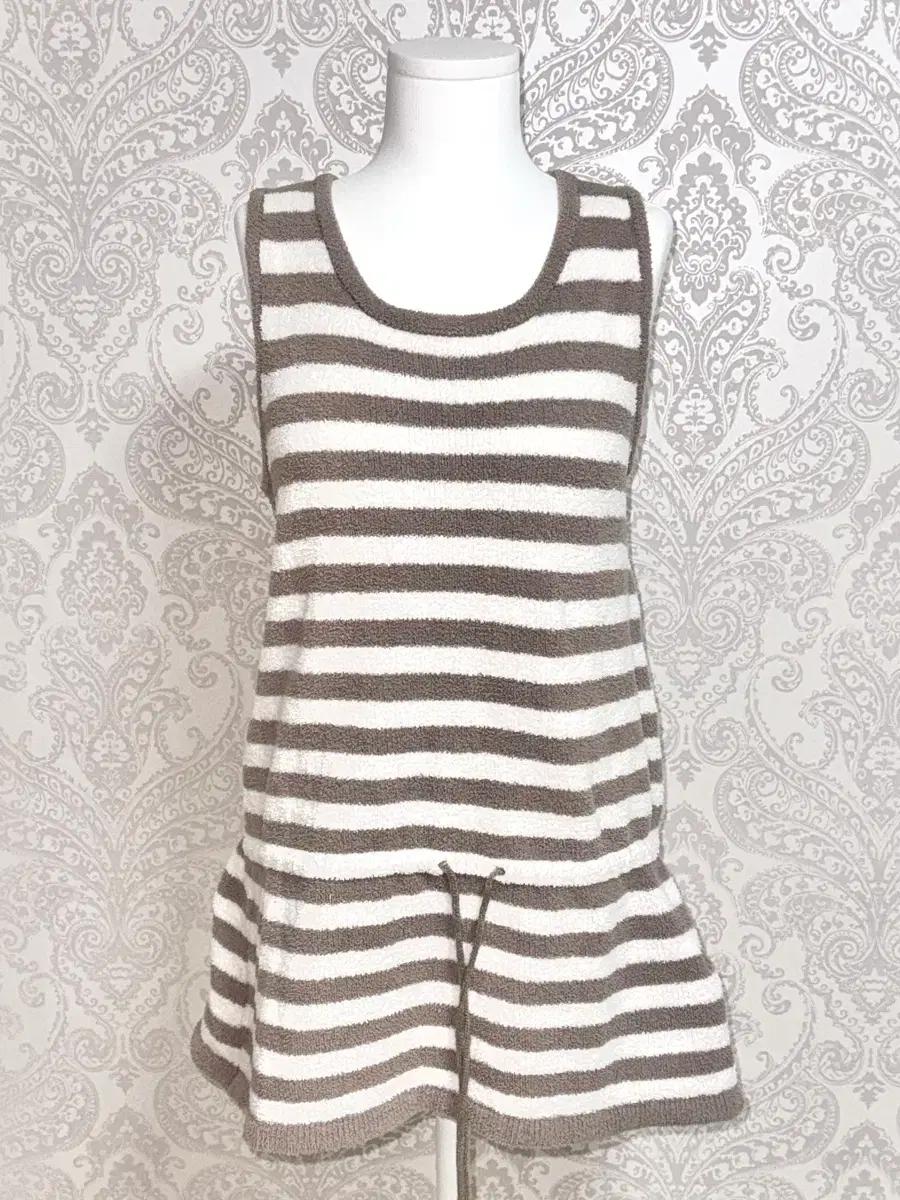 일본 빈티지 민소매 줄무늬 원피스