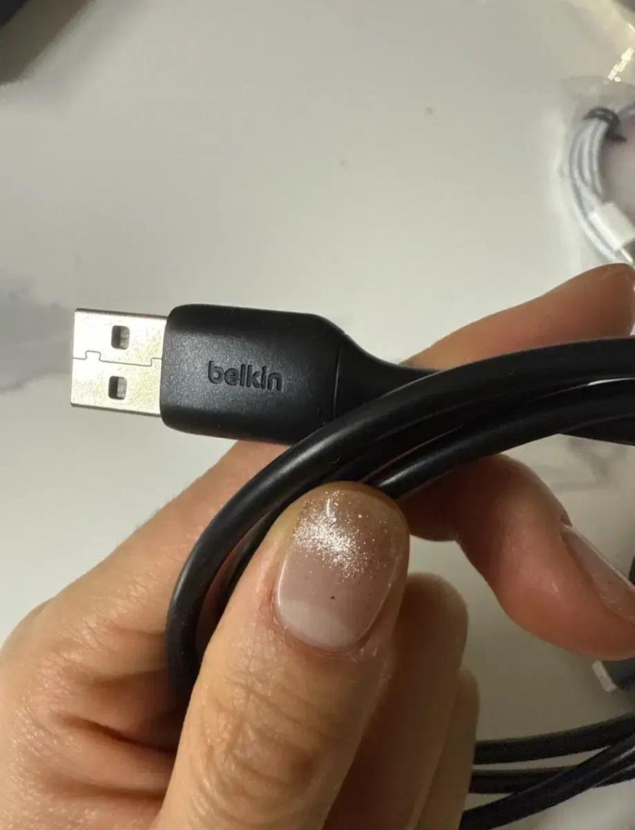 belkin 벨킨 USB 8핀 충전 케이블 블랙 & 화이트