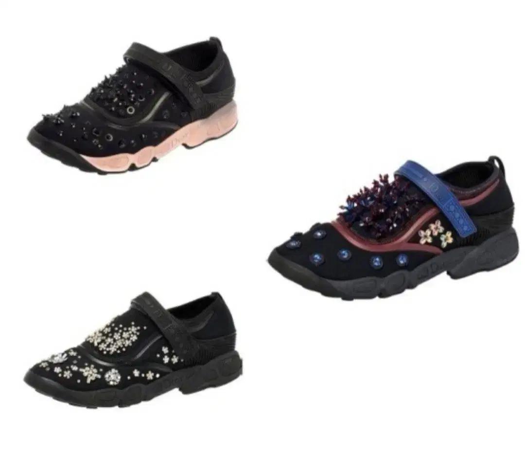 럭셔리 꽃비즈 퓨전 스니커즈