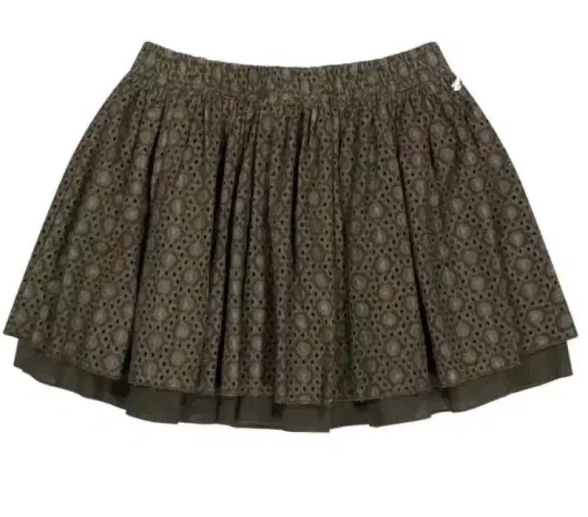 코이세이오 플라워 펀칭 스커트 브라운