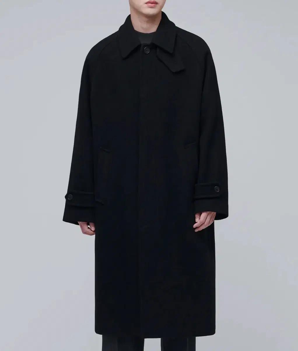 [XL]캐시미어 블렌드 오버사이즈 발마칸 코트 [블랙]