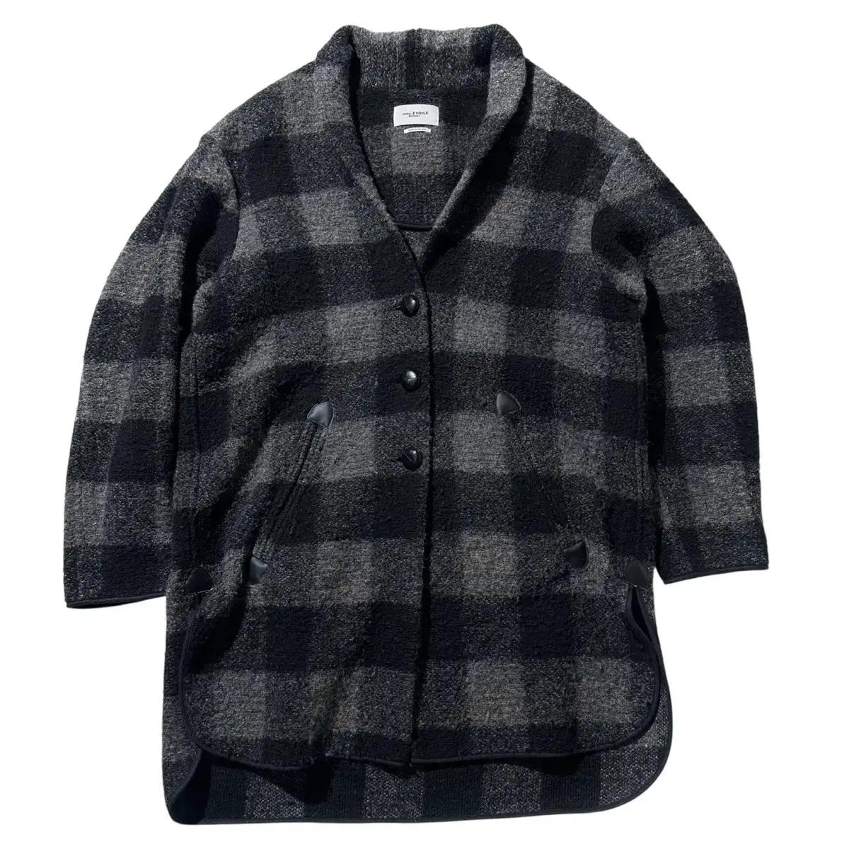 [여L-XL] 이자벨마랑 지노 체크 울 코트