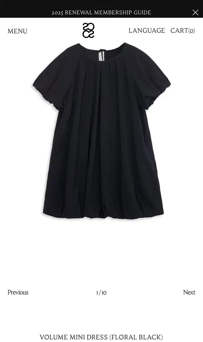 코스모스 블랙 플로럴 볼륨 미니 원피스
