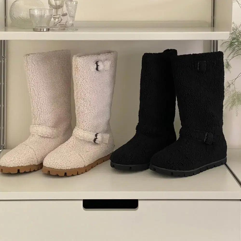 발따뜻한 버클 포인트 뽀글이 미들 겨울 털 부츠(사이즈230-250)