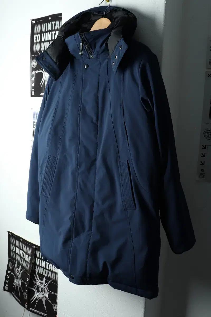 (S-M) 브랜드빈티지 패딩 점퍼자켓 네이비 롱 캐나다 다운-15ED2