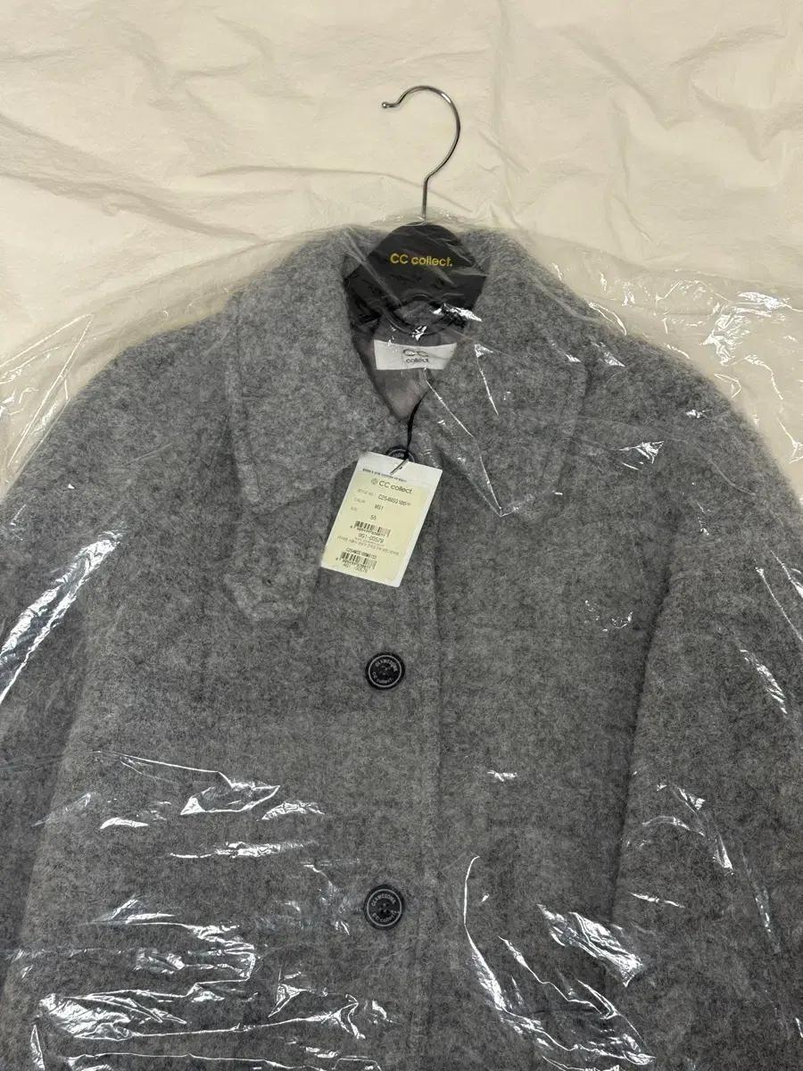 (새상품)씨씨콜렉트 하프기장 싱글 맥코트-멜란지그레이 55