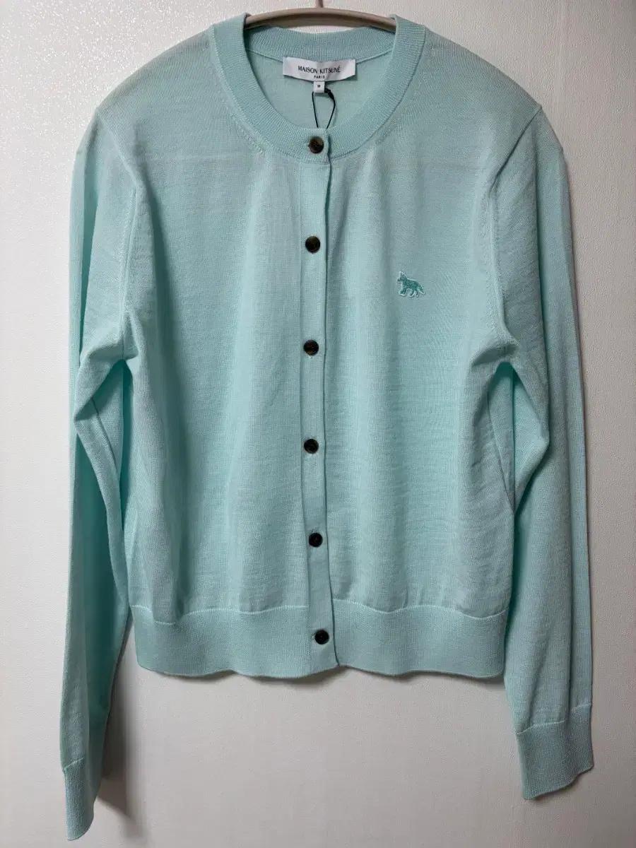 메종 키츠네 베이비 폭스 패치 레귤러 가디건 페퍼민트 M
