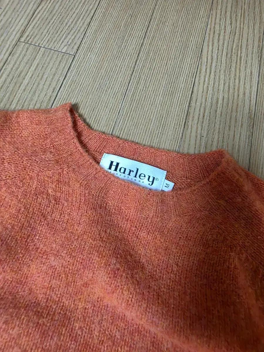 할리오브스코틀랜드 쉐기독 니트 JAFFA(오렌지색 계열) m 사이즈