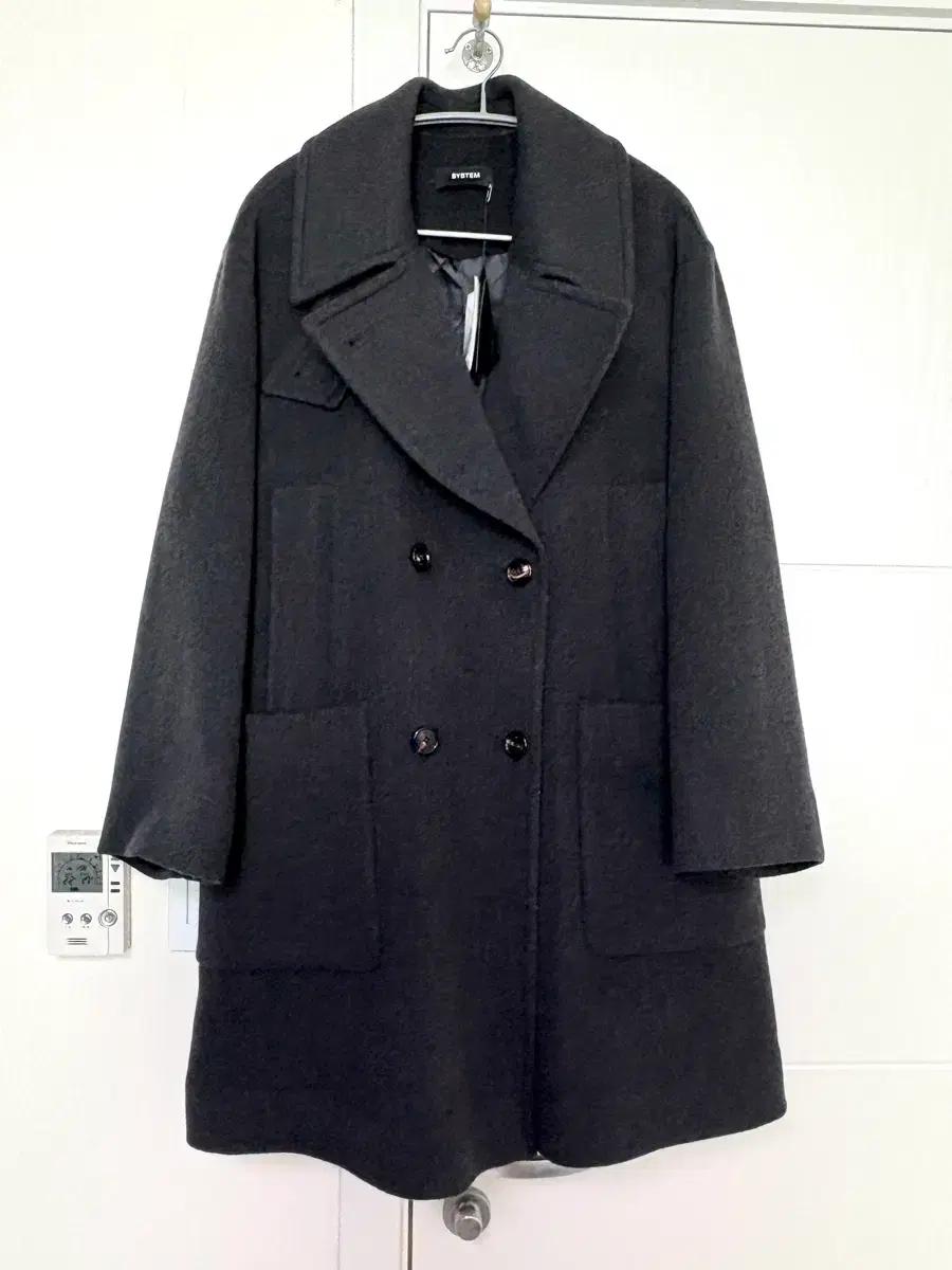 (새상품,25년 신상)시스템 캐시미어 블렌드 오버사이즈 하프 코트