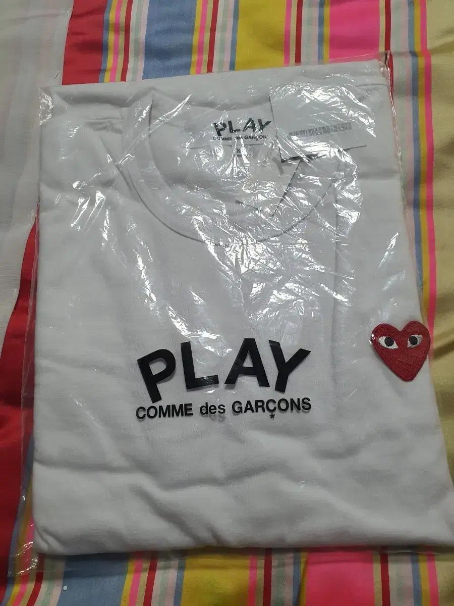 꼼데가르송 PLAY 흰색 반팔 티셔츠