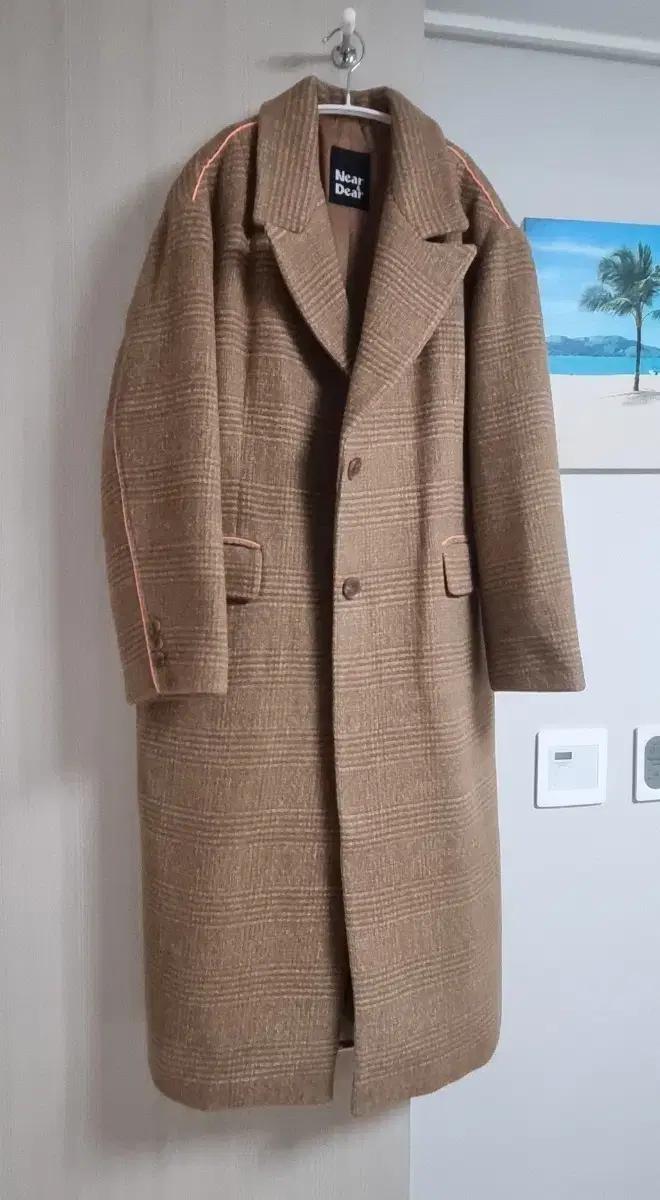 니어앤디어 오버사이즈 울70% 체크코트