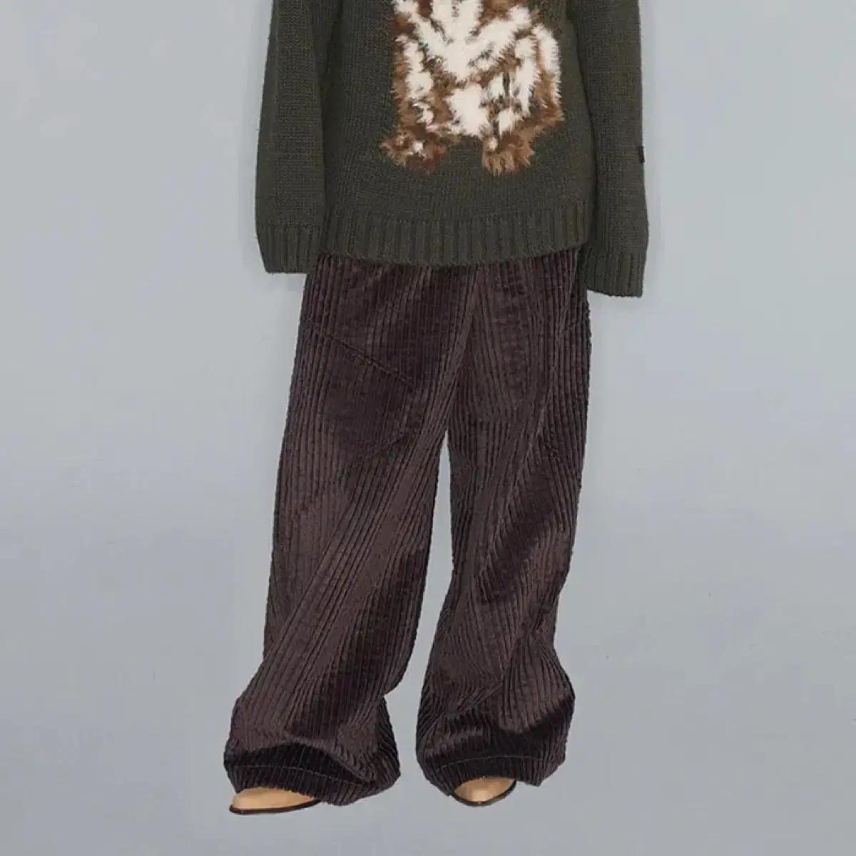 (새상품) 오픈와이와이 코듀로이 와이드 팬츠 버건디 open yy