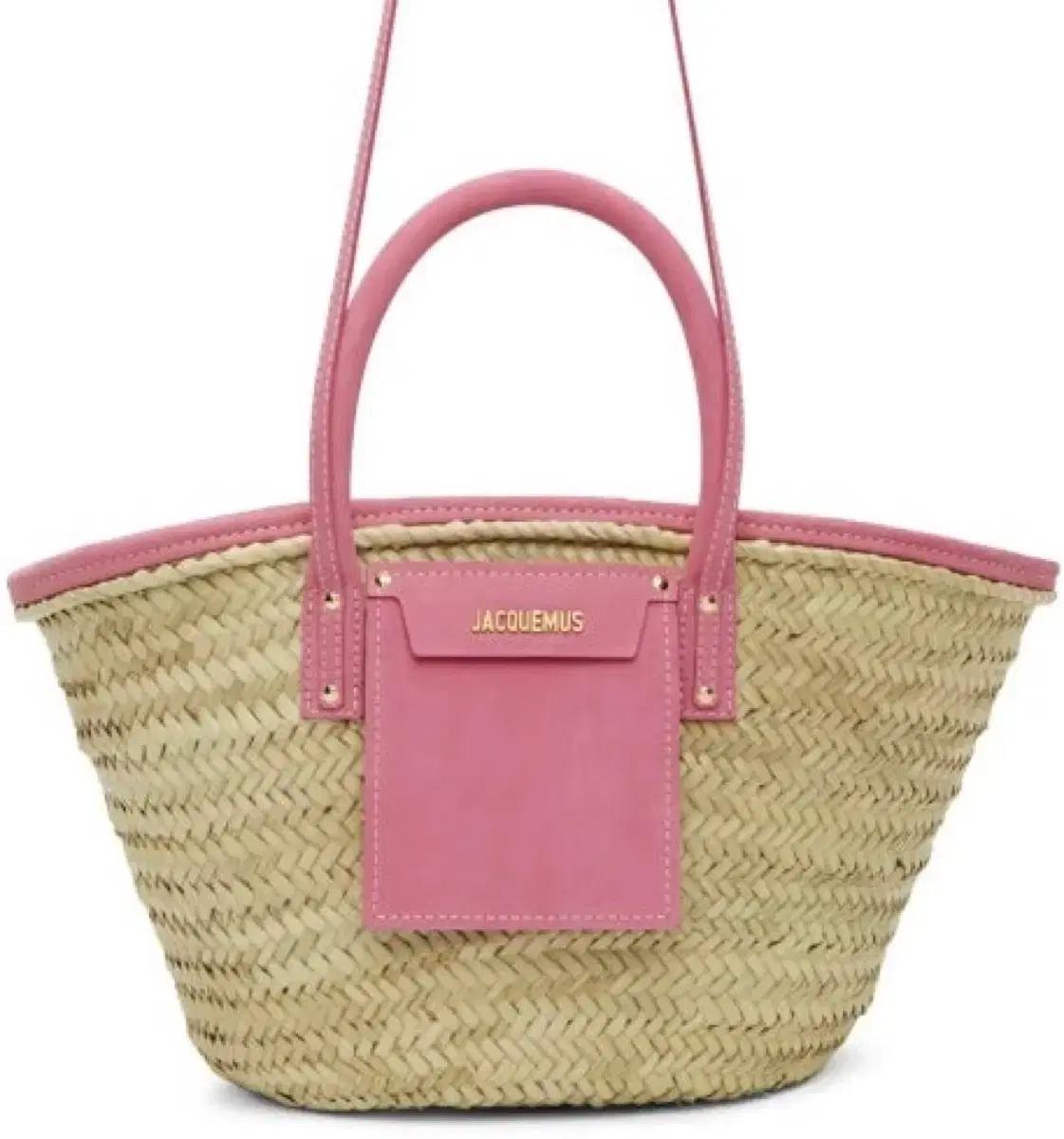 자크뮈스 르 파니에 솔리 토트 라탄백 바스켓백 핑크