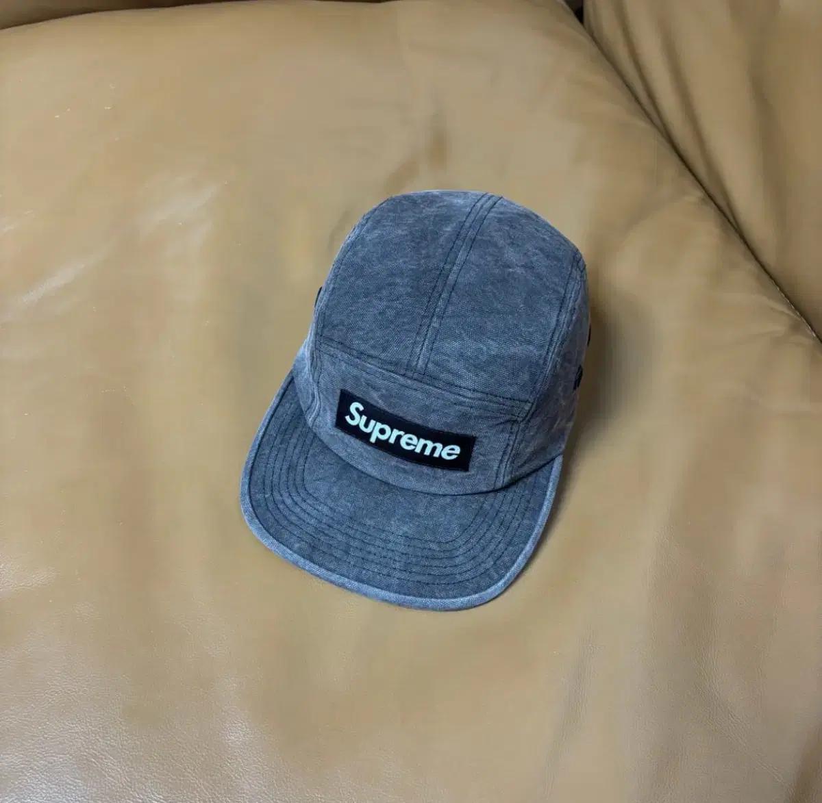 Supreme 슈프림 스톤 워시드 블랙 캠프캡 모자 (Black)