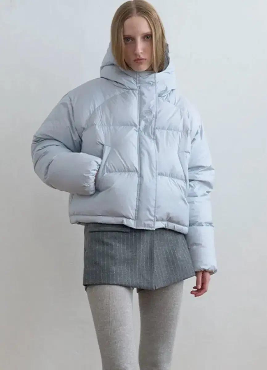 기준 패딩 Arc Puffer Jacket Silver Blue