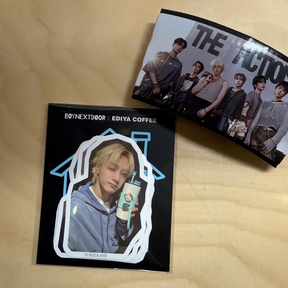 보이넥스트도어 보넥도 이디야 콜라보 스티커팩 컵홀더