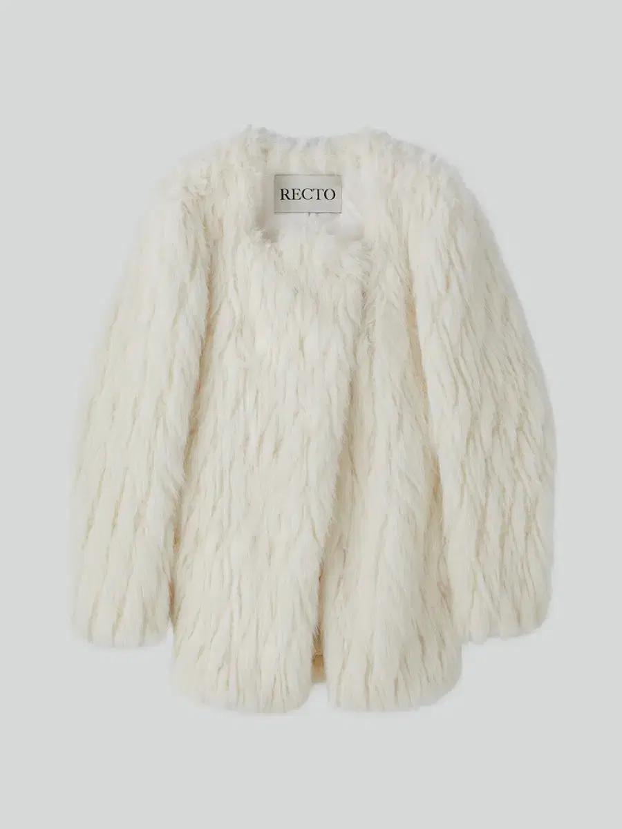 Recto 렉토 SIGNATURE CURVED FAUX FUR 퍼 자켓
