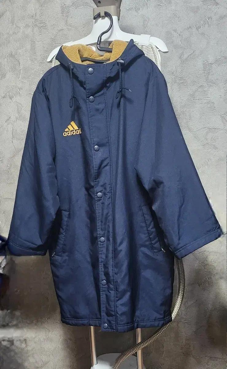 아디다스 네이비 롱 패딩 코트