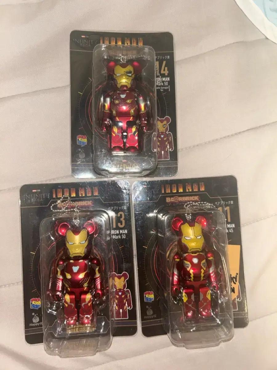 일괄)마블 베어브릭 아이언맨 마크 50, 45 피규어 키링 미개봉 새상품