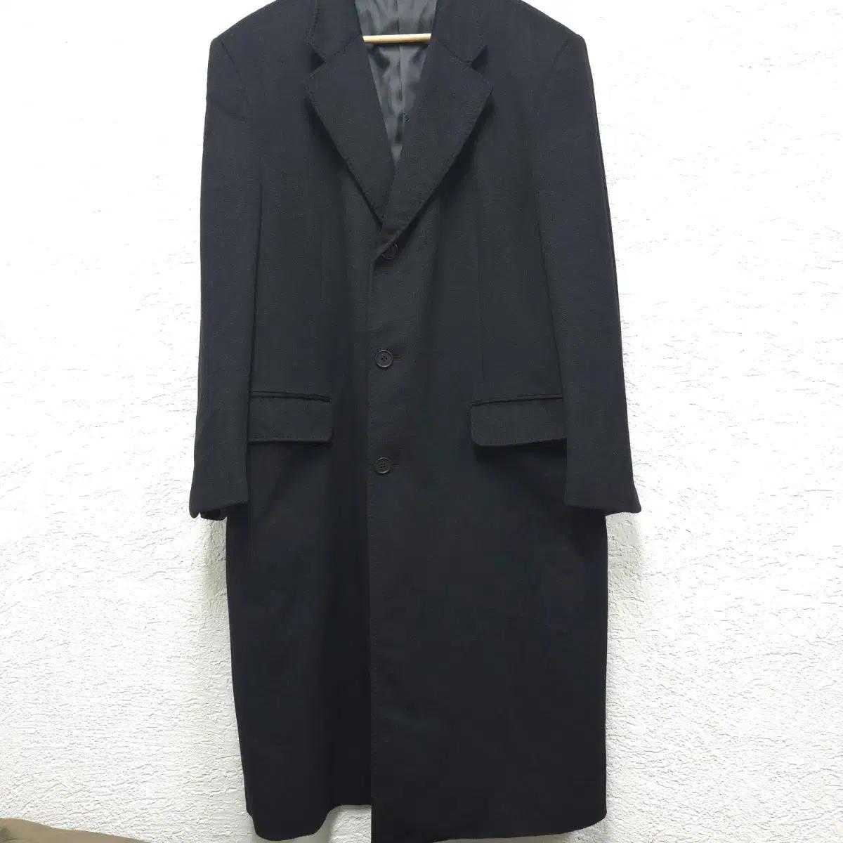 카디날 블랙 남성 롱 캐시미어 100코트