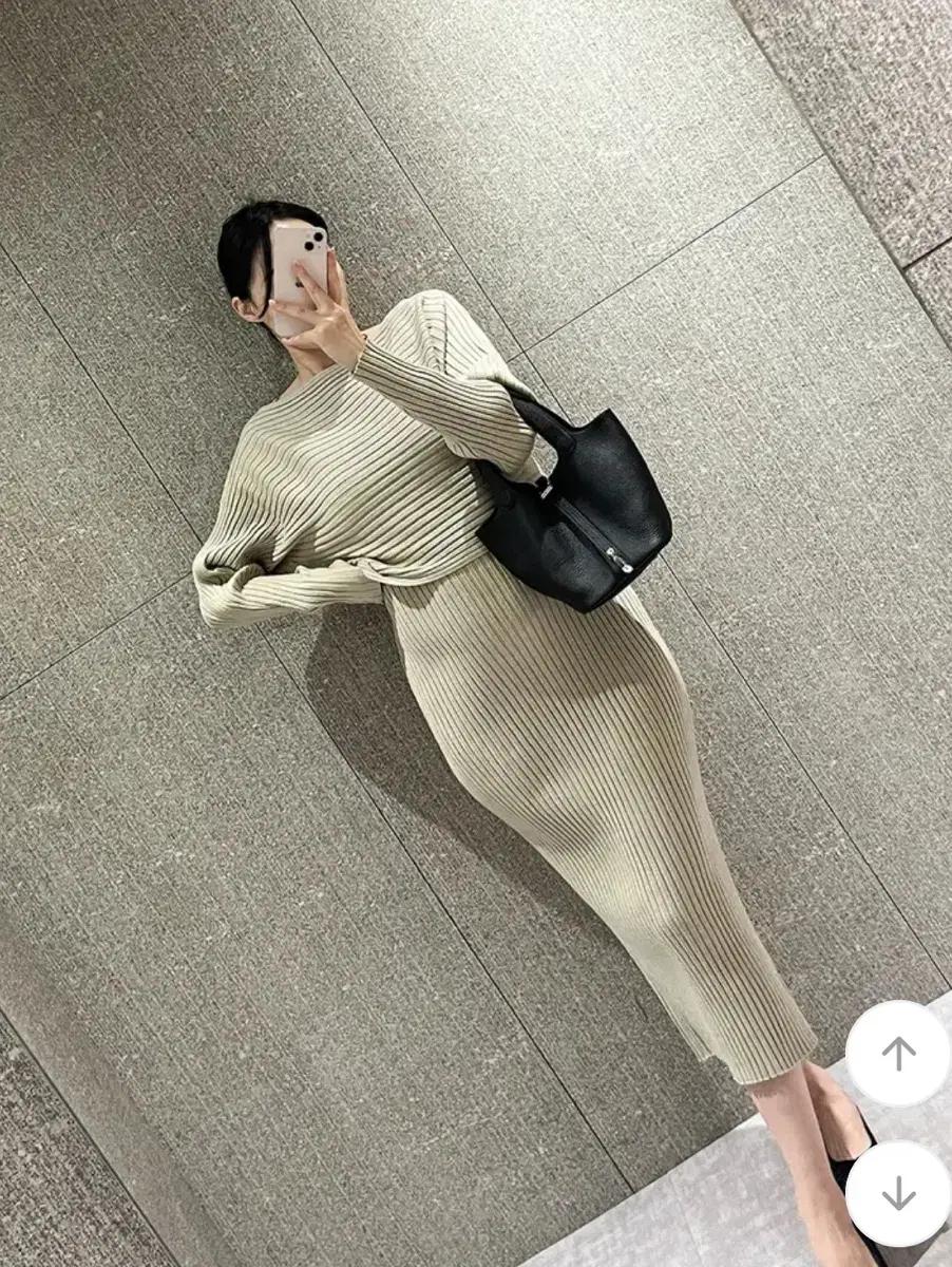 에이블리 크롭 볼레로 니트 원피스 세트