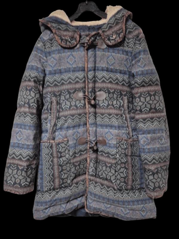 써스데이아일랜드 정품 오리털 페이즐리무늬 여자 겨울 여성후드다운패딩코트M