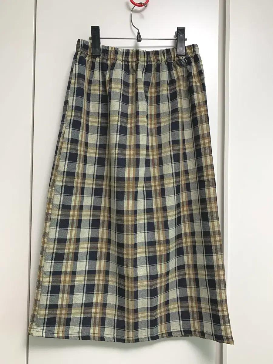 (미착용)체크 롱 스커트. 롱치마. 빈티지스타일 치마