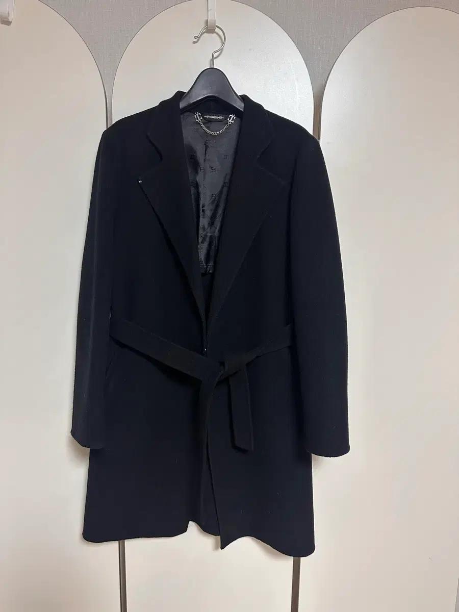 타임 울 캐시미어 블랜디드 핸드메이드 코트 블랙 55