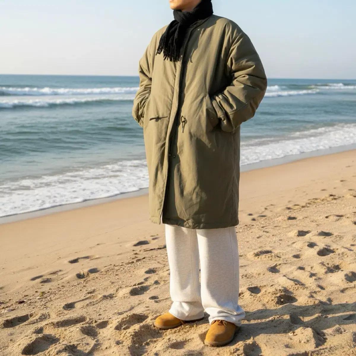 롱 패딩 야상 코트 개파카 자켓 남자 오버핏