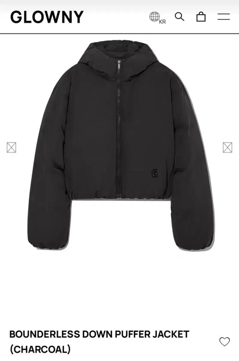 글로니 후드 다운 숏패딩 차콜