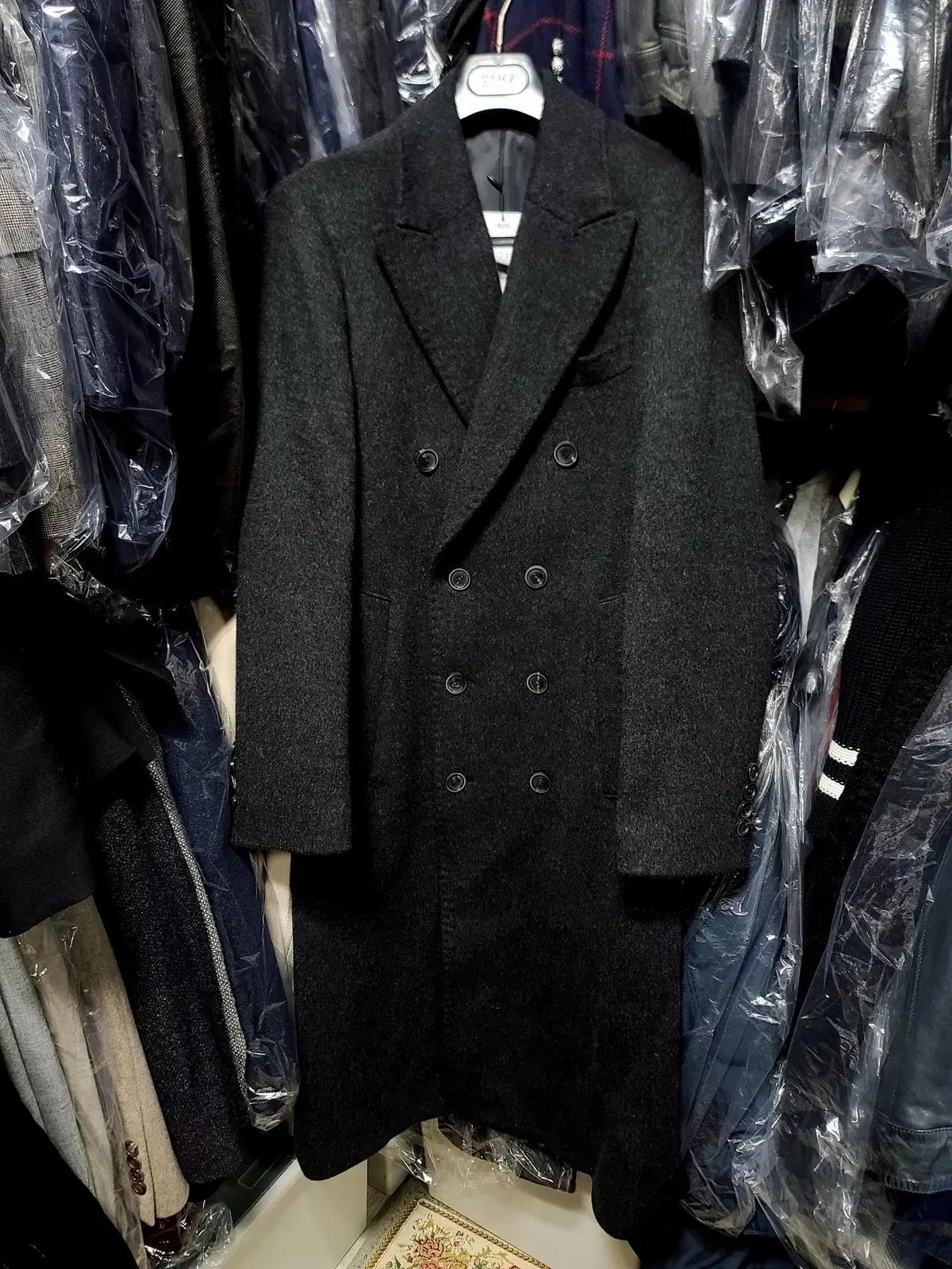 BON/본 이중지 울캐시미어 매그넘 MAGNUM 다크그레이 코트/105