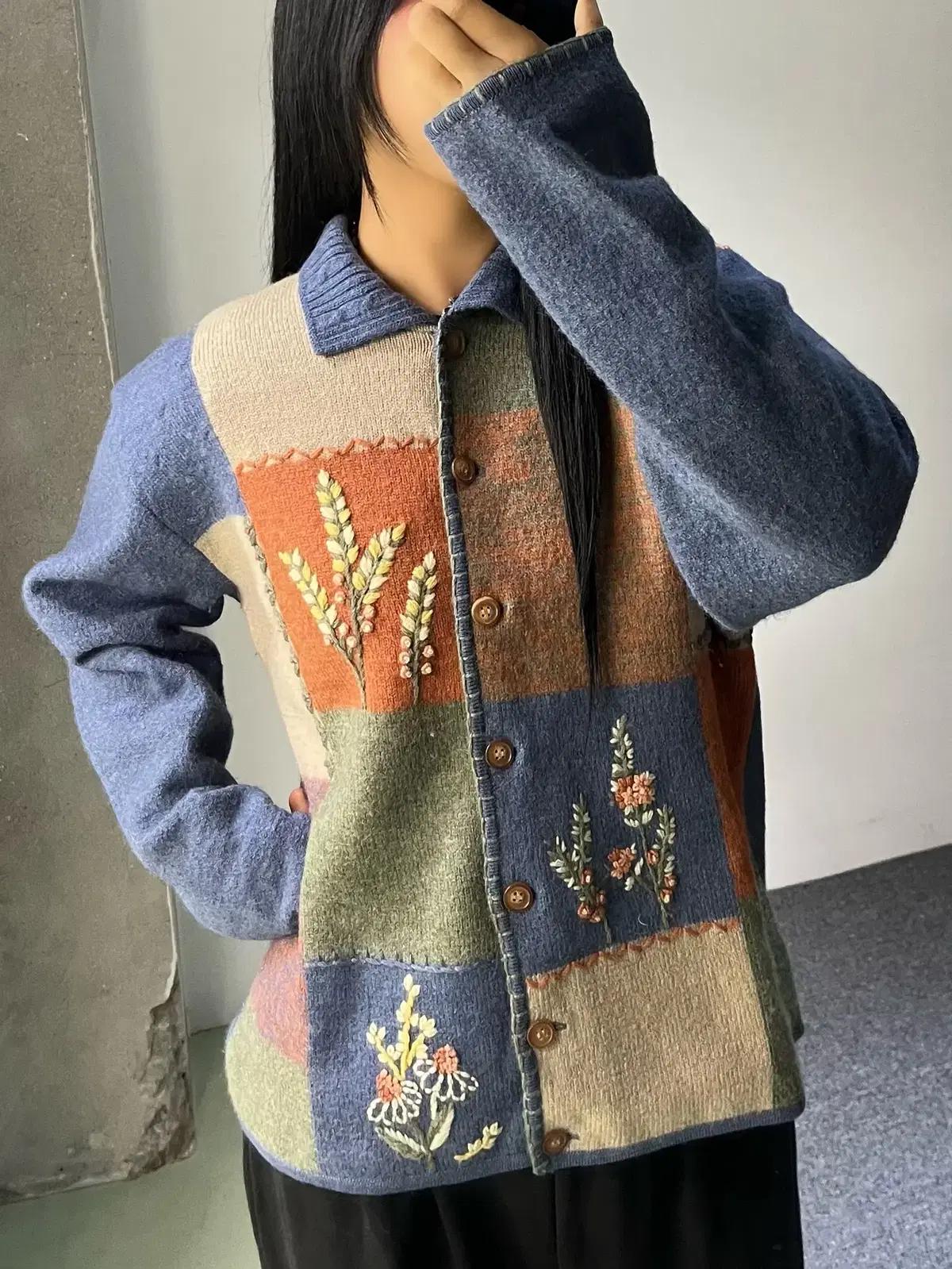 Tabi International 패치워크 울 가디건