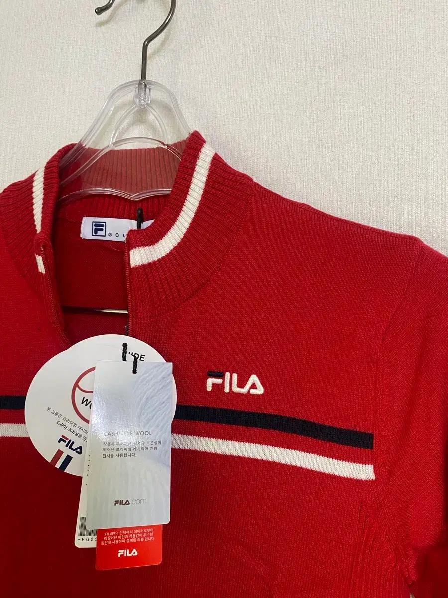 새상품)휠라골프정품 여성 캐시미어 혼방 반집업니트85