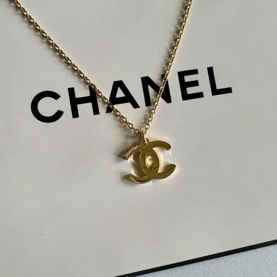 정품 샤넬 카카오 로고 목걸이