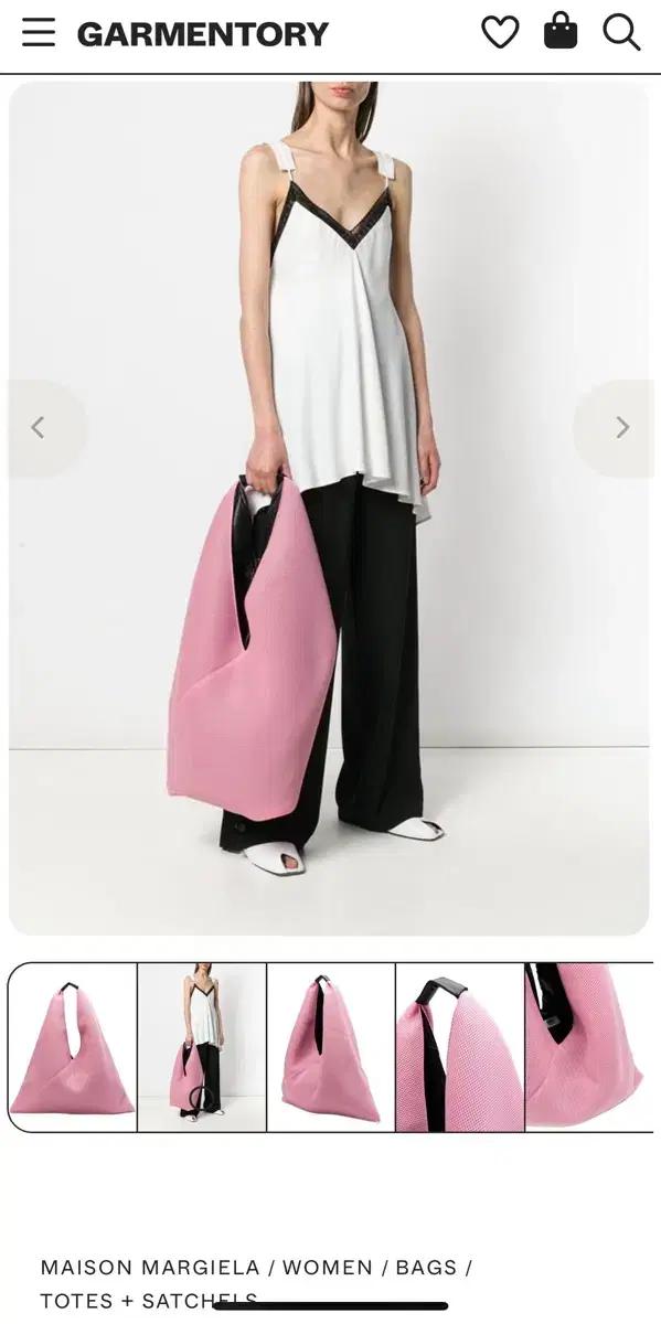 메종마르지엘라 MM6 메쉬 토트백 베이비핑크