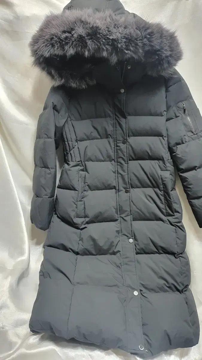 덕다운 롱패딩 폭스퍼 후드 패딩 코트