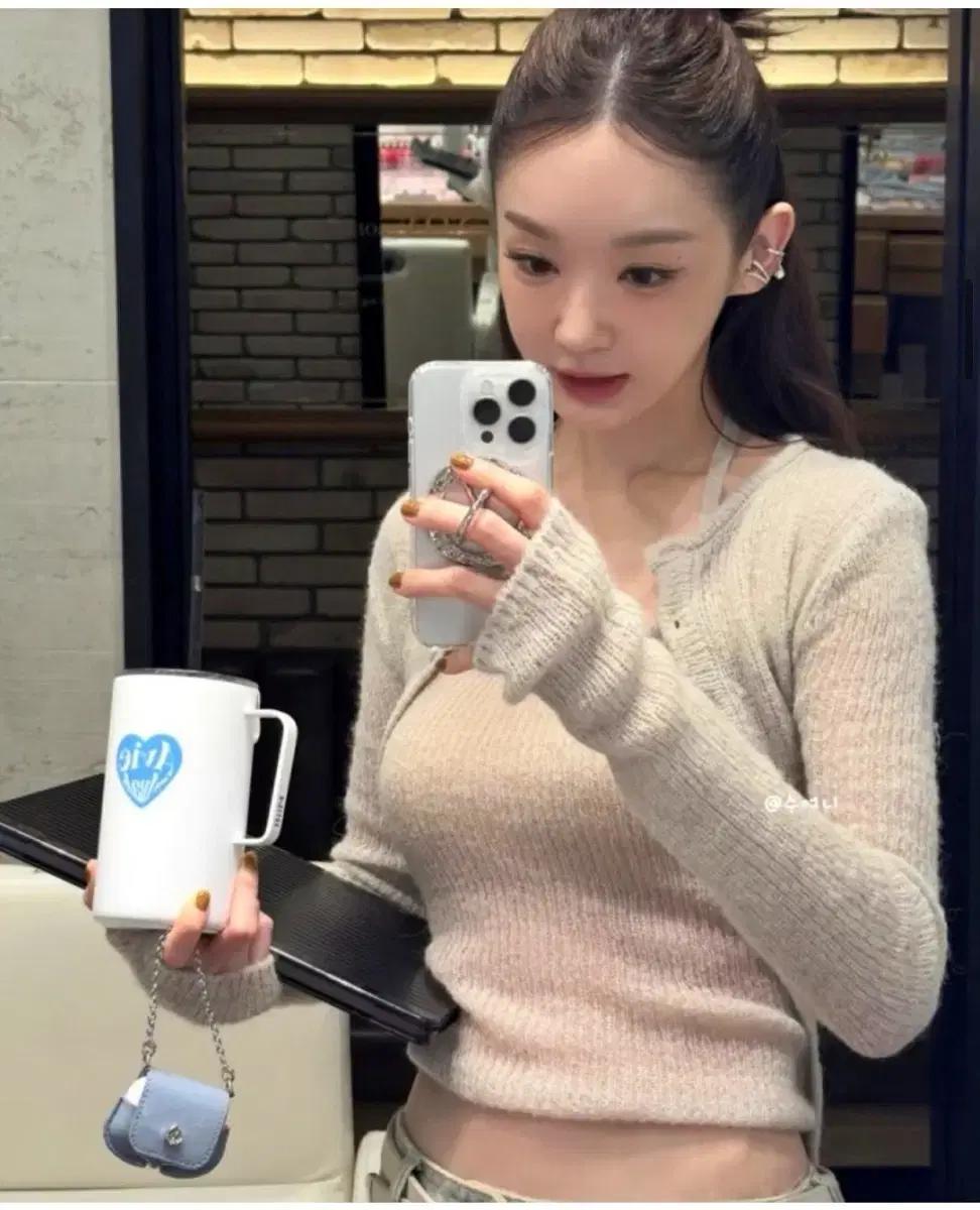 로우타이드 새상품 슬리브 니트 셋업 여성코디세트 여성알파카코트