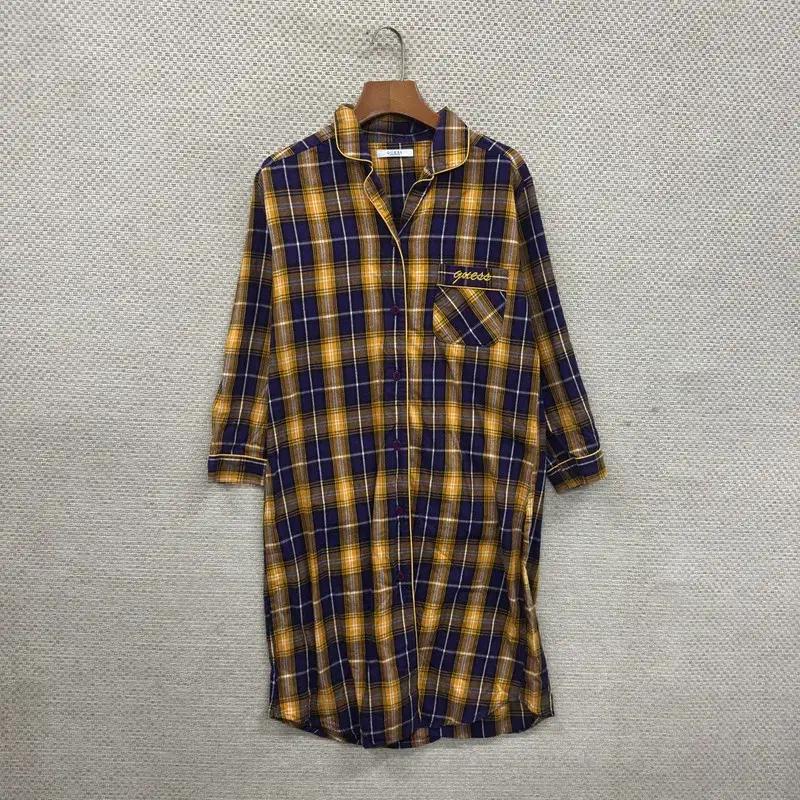 게스 캐주얼 빈티지체크 셔츠 원피스 90 A02220