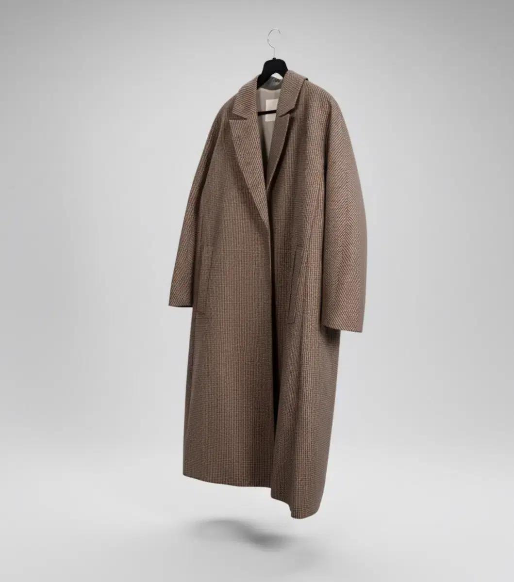 여성S/ 데코 체크 오버핏 모직코트