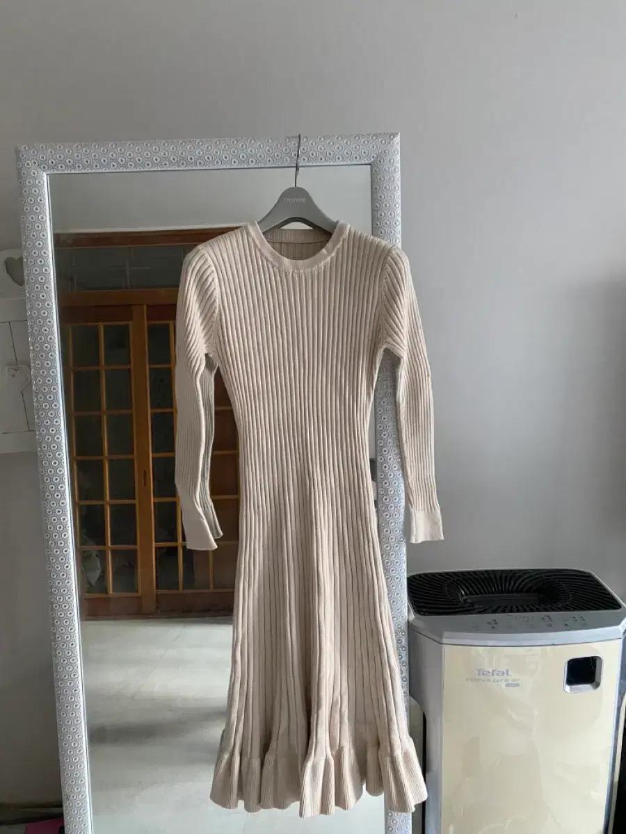 아이보리 골지 니트 한겨울 원피스 새제품 55-44 현재판매중