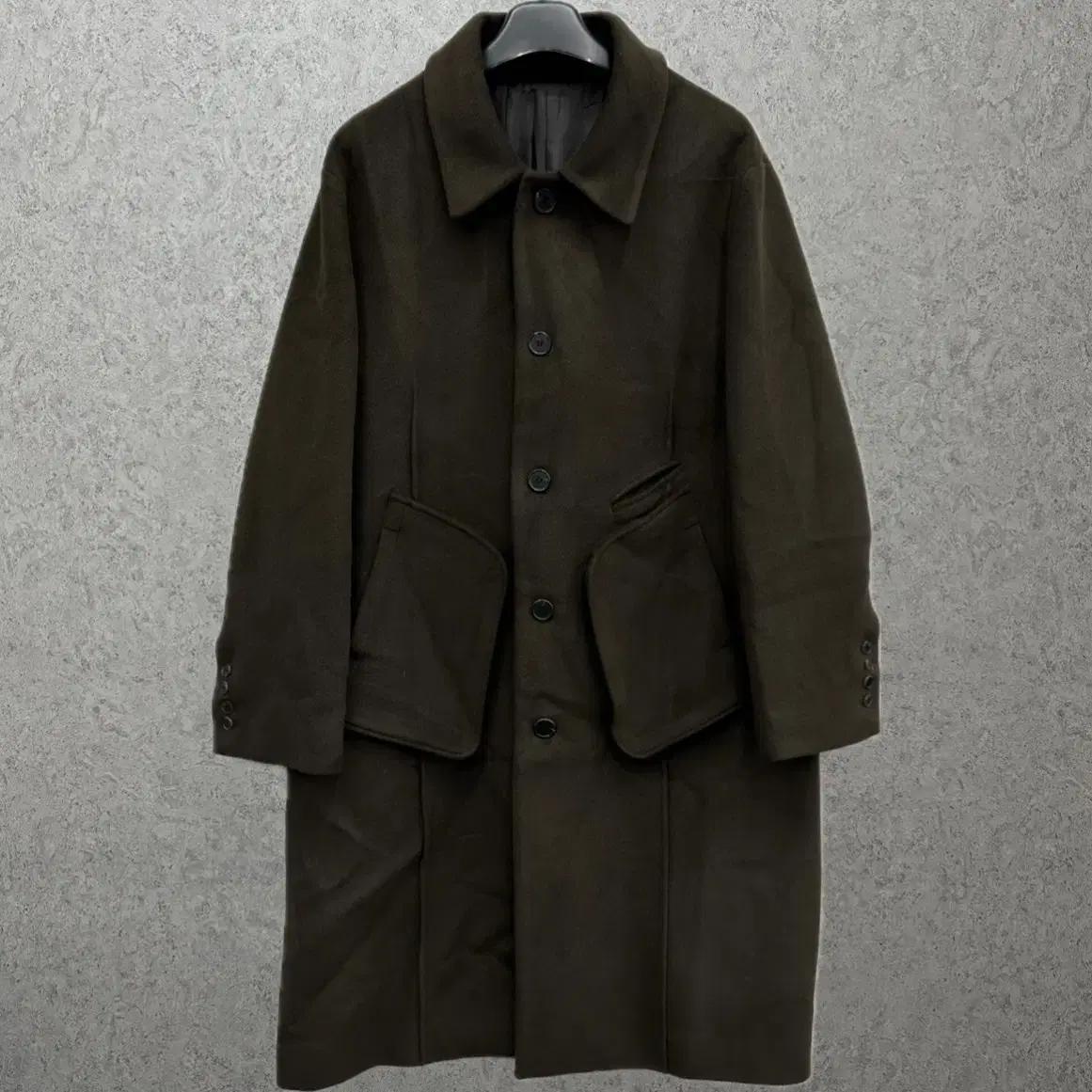 100 아웃포켓 디테일 남자 프리미엄 울 루즈핏 롱코트