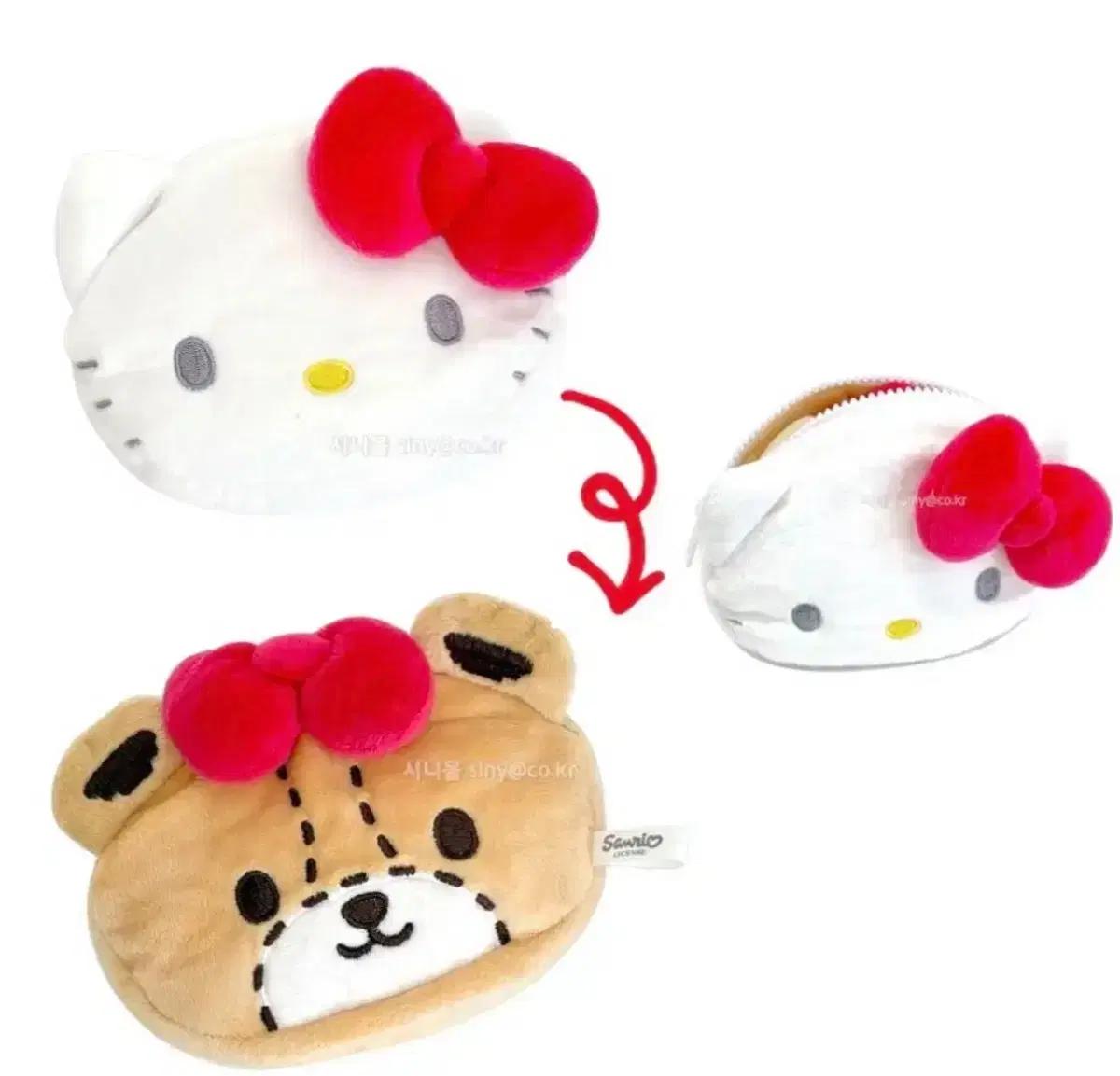 산리오 키티 타이니참 리버시블 양면 파우치 동전지갑