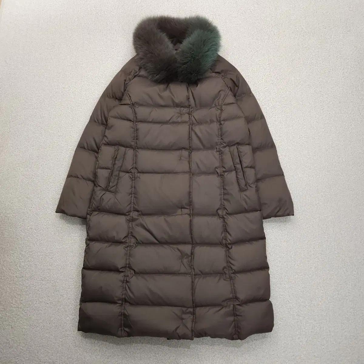 (7)Bonispax 여성 여우털 롱패딩 코트 구스다운 겨울 자켓