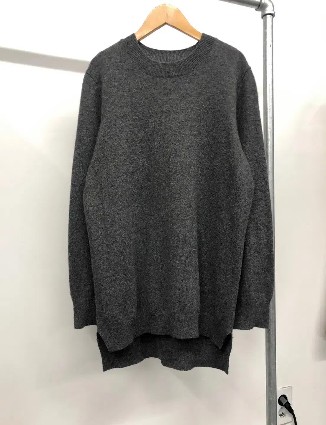 캐시미어100% 여성 차콜 롱 니트 66