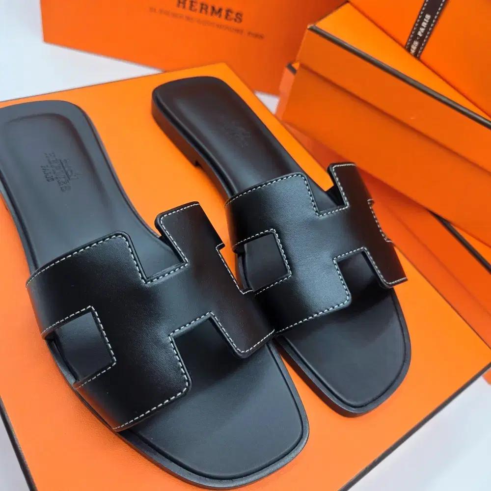 에르메스 오란 샌들 블랙 여성 여자 슬리퍼 H021056Z01 EU38