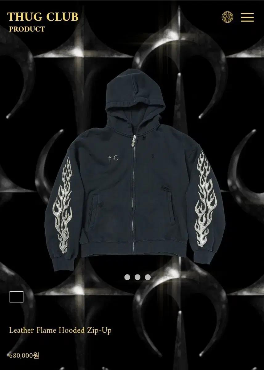 떠그클럽 25fw 레더 프레임 후드집업 네이비 3사이즈 품절 쿨거래