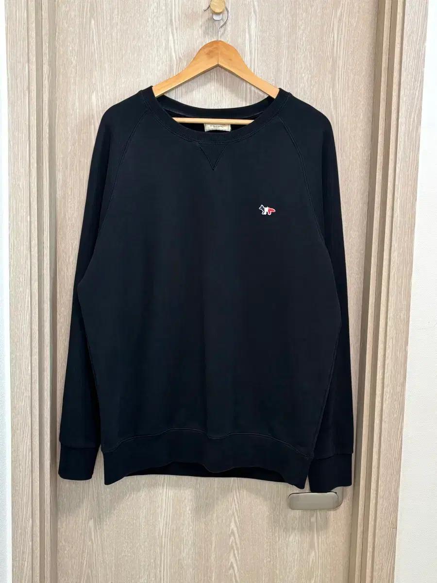 메종키츠네 트리컬러 폭스 맨투맨XL/블랙