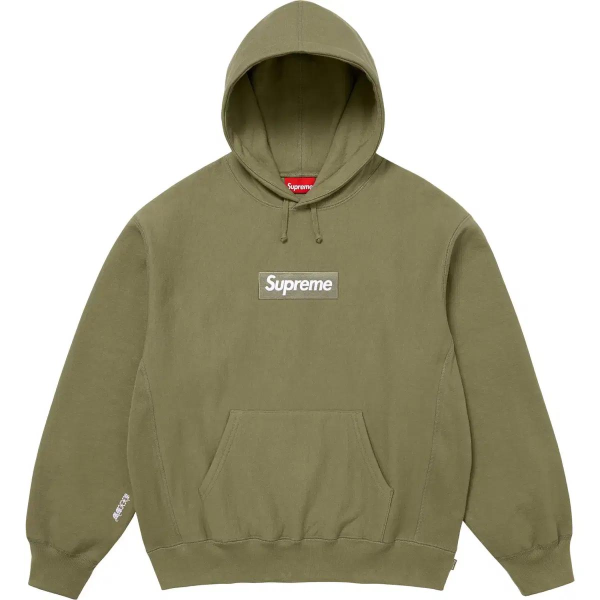 [XL] 슈프림 25FW 박스로고 후드 올리브