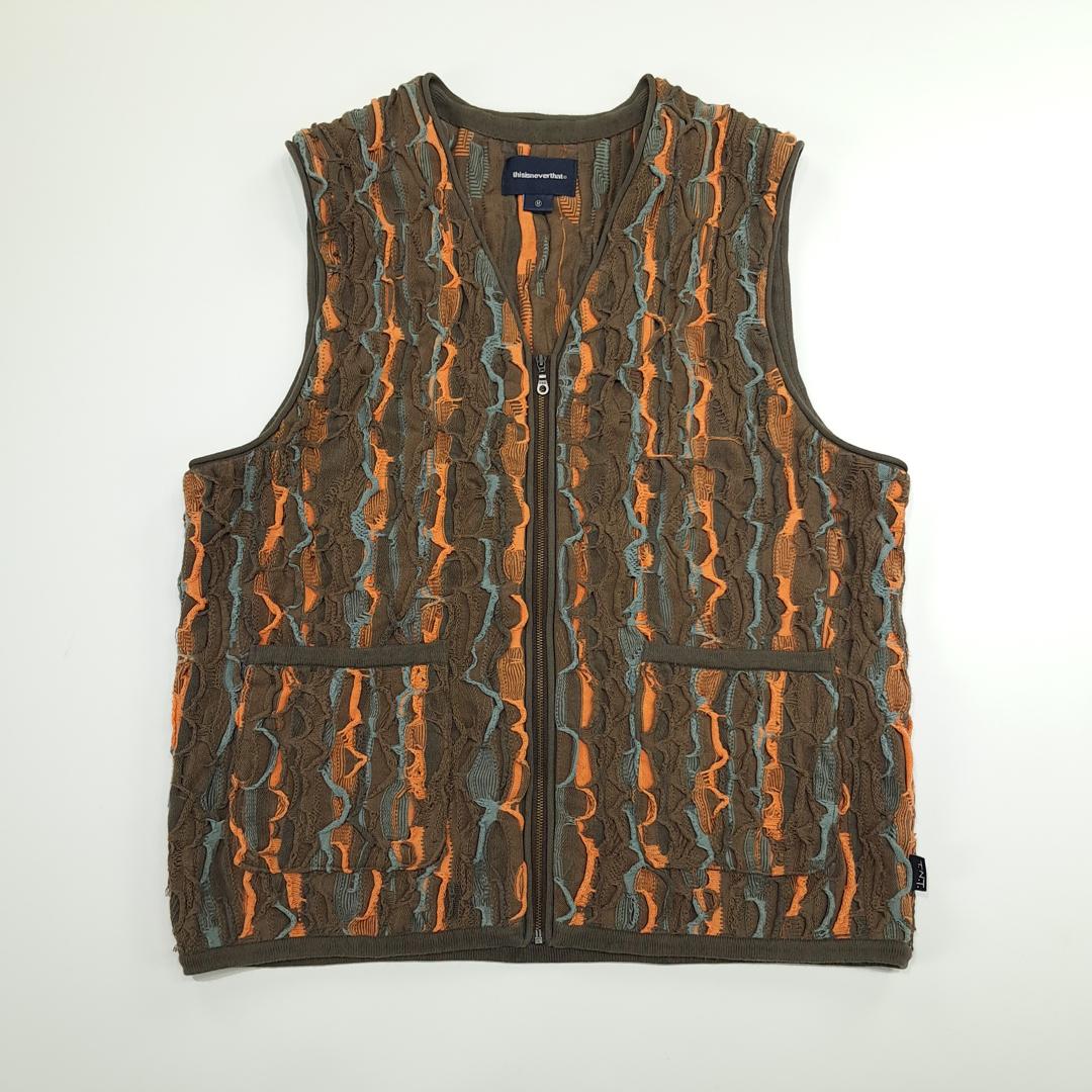 CN967 M 디스이즈네버댓 3D 케이블 니트 조끼 베스트