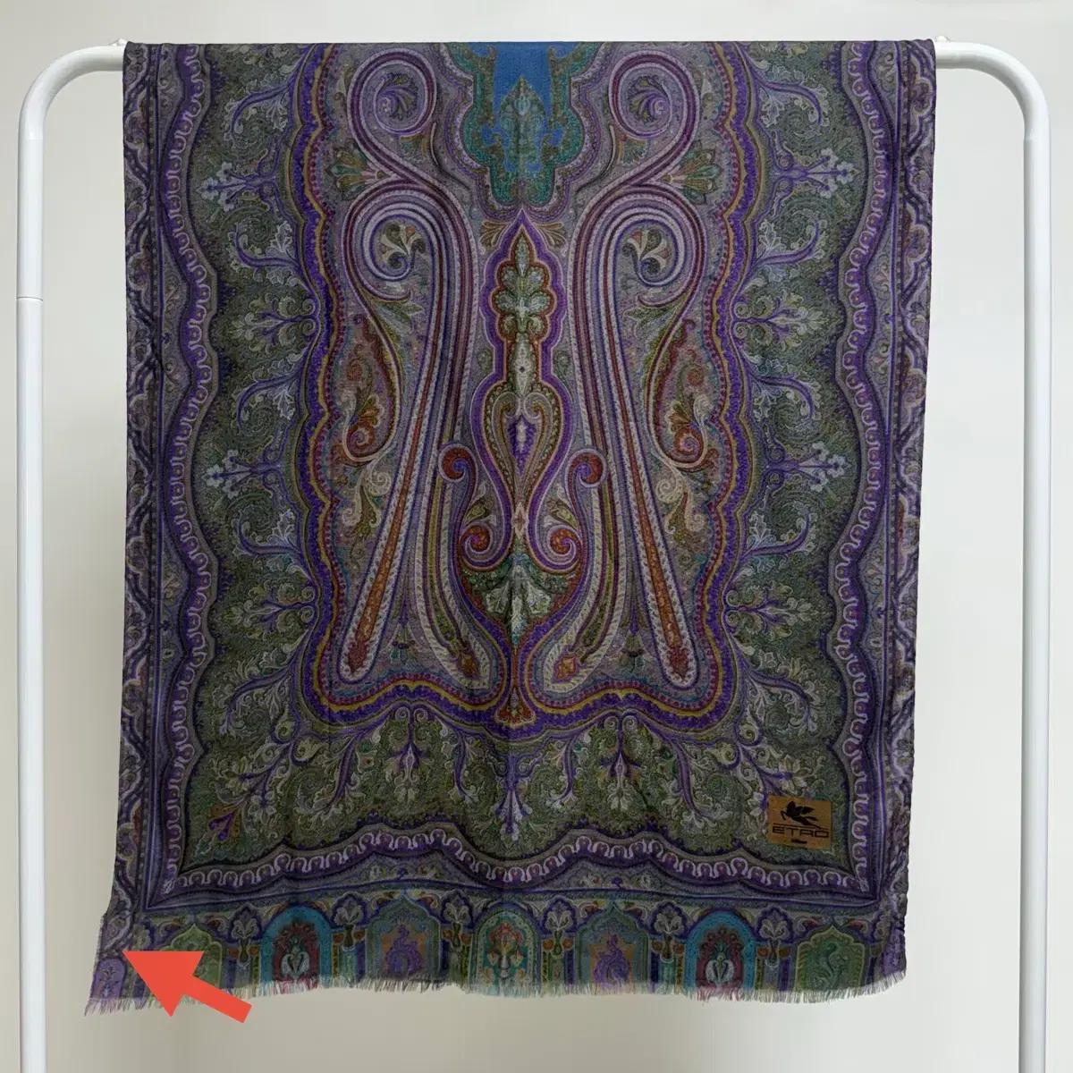 Etro 에트로 페이즐리 울 실크 머플러 스카프